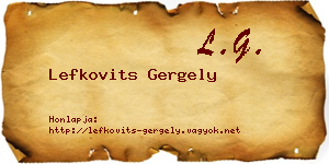 Lefkovits Gergely névjegykártya